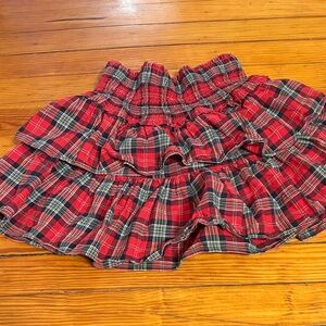 Janie and Jack Red Plaid Ruffle Skirt